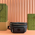 GUCCI OPHIDIA BELT BAG 28 IN DARK GREY  CALFSKIN