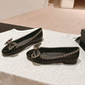 CHANEL BOWKNOT BALLET FLAT IN BLACK SHEEPSKIN